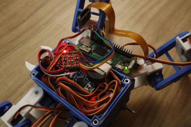 SPY-DER : a Speech & Web Controlled Surveillance Spider Robot - Tinkercad