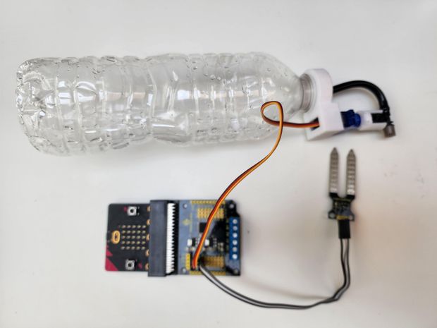 Use Plastic Bottle to Make Automatic Plant Watering System. - Tinkercad