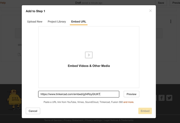 Embed Tinkercad Designs in Instructables - Tinkercad