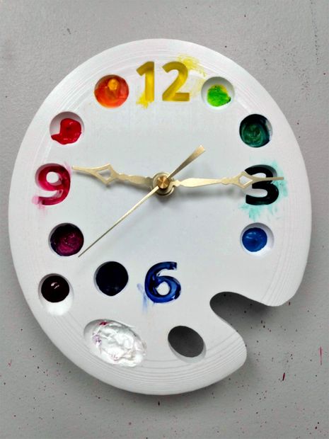 DIY Artist Paint Palette Clock - Tinkercad