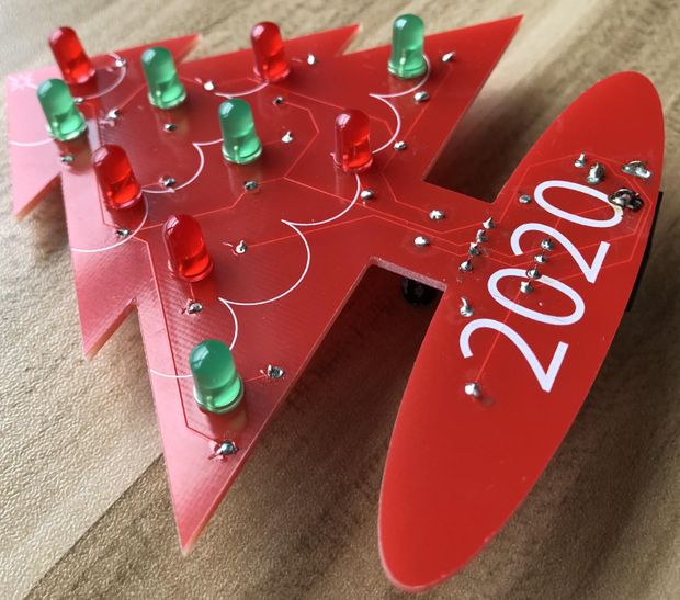 PCB Flashing Tree Decoration - Tinkercad