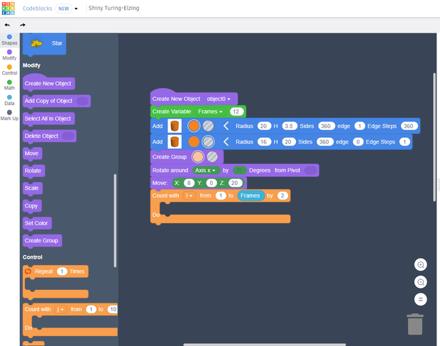 Code::blocks Parts Make a 3D Printable Pumpkin With Codeblocks! - Tinkercad