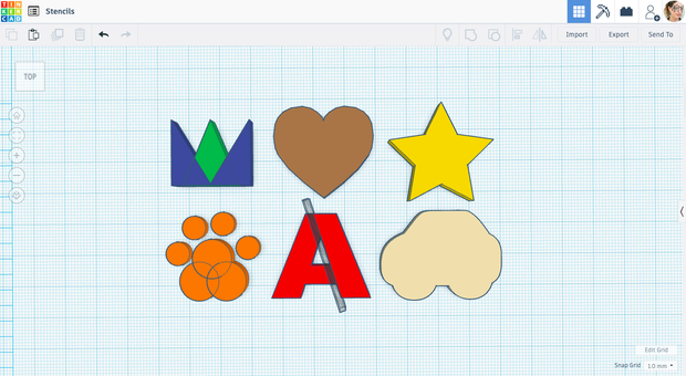 Easy 3D Print Stencil Tinkercad