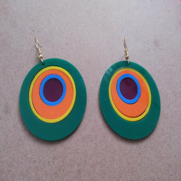 Peacock Pattern Jewelry Set - Tinkercad