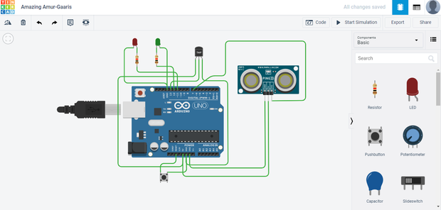 Water Level Monitoring System - Tinkercad