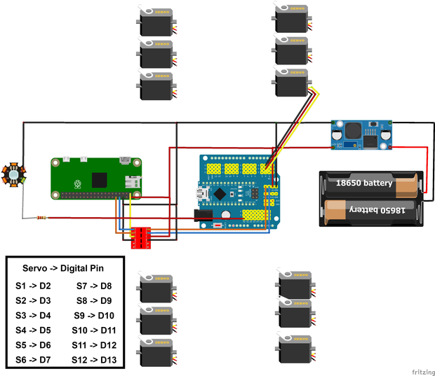 SPY-DER : a Speech & Web Controlled Surveillance Spider Robot - Tinkercad