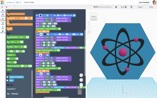 Badges With Tinkercad Codeblocks - Tinkercad