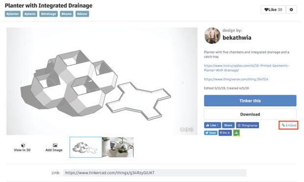 Embed Tinkercad Designs in Instructables - Tinkercad