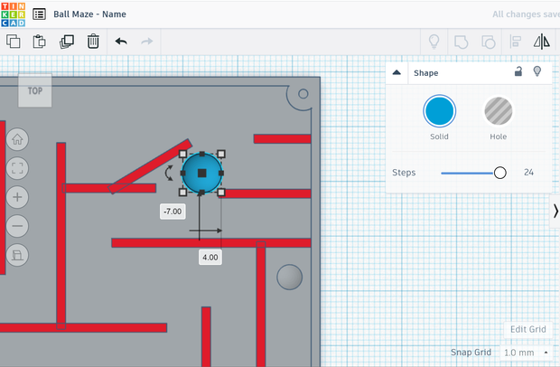 Moving Ball Maze - Tinkercad Student Project - Tinkercad